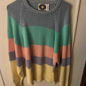 Vintage Hampton Cup by Nordstrom Striped Crew Neck Sweater